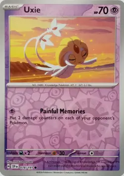 078/191 UXIE REVERSE HOLO SURGING SPARKS POKEMON CARD - Image 1