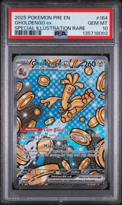 2025 POKEMON PRE EN-PRISMATIC EVOLUTIONS #164 GHOLDENGO EX PSA 10 - Image 1
