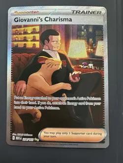 Pokemon TCG 151 Full Art Trainer Giovanni's Charisma 204/165 - Image 1