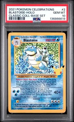 2021 POKEMON CELEBRATIONS CLASSIC COLL #2 BLASTOISE-HOLO PSA 10 - Image 1