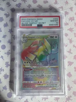 2022 Pokemon Sword & Shield Silver Tempest Fa / Lugia Vstar # 202 PSA 10 - Image 1