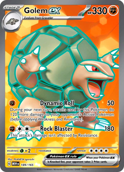 Pokemon TCG Golem EX 189/165 Scarlet & Violet 151 Full Art Ultra Rare Holo - Image 1