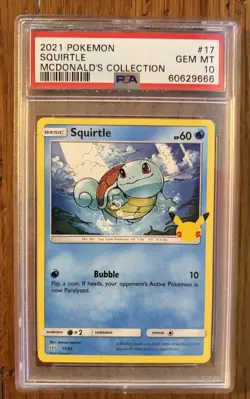 2021 Pokemon McDonalds Promo SQUIRTLE #17 Non-Holo PSA GRADED Gem Mint 10 Rare - Image 1