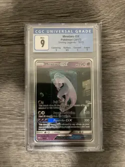 Pokemon Mewtwo GX 78/73 Shining Legends Holo Full Art Card CGC 9 - Image 1