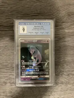 Pokemon Mewtwo GX 78/73 Shining Legends Holo Full Art Card CGC 9 - Image 2