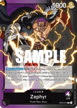 OP02-072 Zephyr Leader 🟣⚫ One Piece TCG Card - Image 1