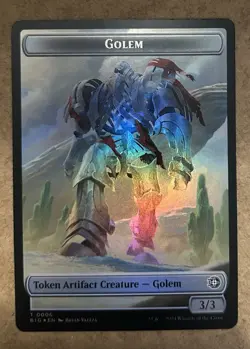 Foil* - Golem / Treasure Token - Outlaws of Thunder Junction - LP MTG - Image 1