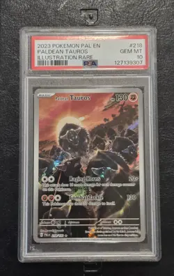 Pokemon TCG Paldean Tauros 218/193 Paldea Evolved Illustration Rare PSA 10 - Image 1