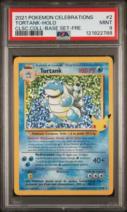 🇫🇷 TORTANK HOLO PSA 9 - 25 ANS CELEBRATIONS 2/102 EB FR Carte Pokemon 🇫🇷 - Image 2