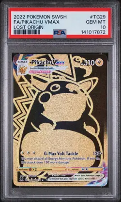 2022 PSA 10 Pokemon Sword & Shield Lost Origin #TG29 Full Art/Pikachu VMAX - Image 1