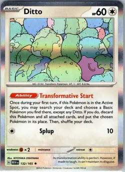 Pokemon Ditto ✨ Holofoil Rare SV: Scarlet & Violet 151 132/165 NM - Image 1