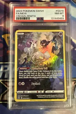 2023 Pokemon TCG SWSH Mew Crown Zenith GG10 Full Art FA PSA 8 NM MT - Image 1