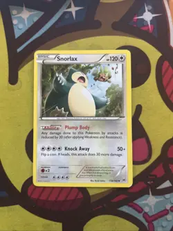 Pokemon Snorlax Non Holo 118/162 - Played - XY Breakthrough - Image 1