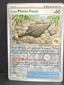 Antique Plume Fossil Pokemon SV White Flare 079/086 Reverse Holo Trainer - Image 2