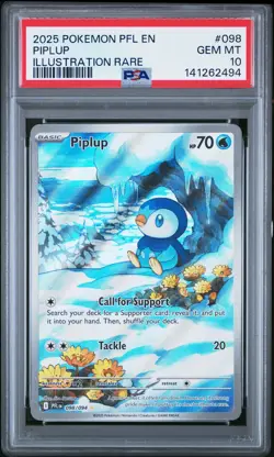 2025 POKEMON PFL EN-PHANTASMAL FLAMES ILLUSTRATION RARE #098 PIPLUP PSA 10 - Image 1
