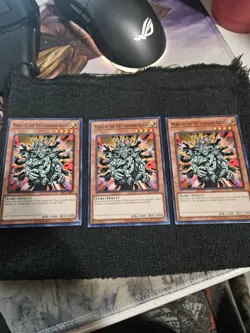 X3 Yugioh! Manju of the Ten Thousand Hands IOC-EN088 Invasion Of Chaos 25th NM - Image 1