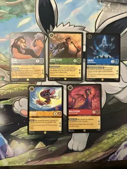 Disney Lorcana - Fabled - Legendary 5 Card Lot - Just Pulled - Scar & More! NM - Image 1
