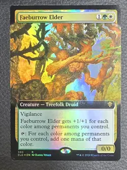 Faeburrow Elder (Extended Art) Throne of Eldraine Foil NM MTG Magic Card - Image 1