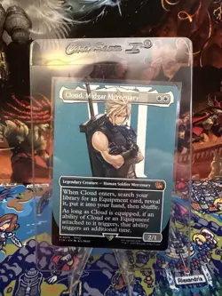 Cloud, Midgar Mercenary 0375 (Borderless) - MTG - Final Fantasy Regular - Image 1