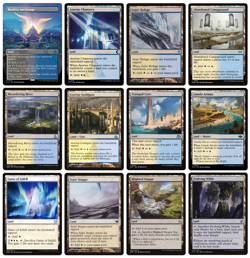 MTG - 12 x Different White & Blue Azorius Lands for COMMANDER deck building - LP - Image 1