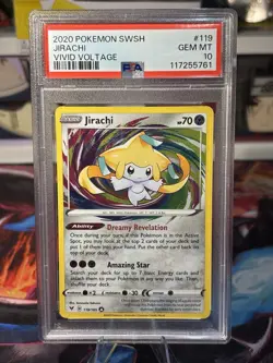 Pokemon 2020 SWSH Vivid Voltage Jirachi 119/185 Amazing Rare PSA 10 - Image 1
