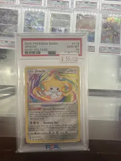 PSA 10 GEM MINT - Pokemon TCG Jirachi Amazing Rare Vivid Voltage 119/185 Holo - Image 1