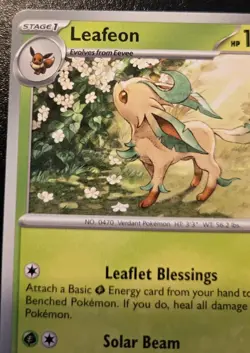 Leafeon 011/167 Uncommon Scarlet & Violet: Twilight Masquerade Pokemon TCG - Image 2
