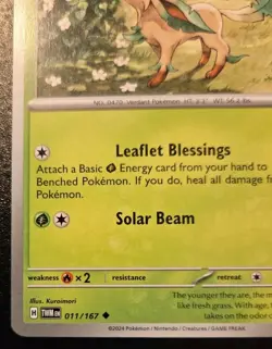 Leafeon 011/167 Uncommon Scarlet & Violet: Twilight Masquerade Pokemon TCG - Image 4