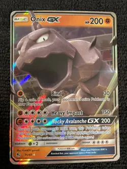 Onix GX - 36/68 - Pokemon Hidden Fates Sun & Moon Ultra Rare Card NM - Image 1