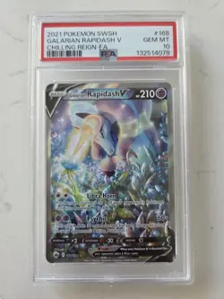 Pokemon TCG Galarian Rapidash v Chilling Reign Alternate Art 168/198 PSA 10 - Image 1