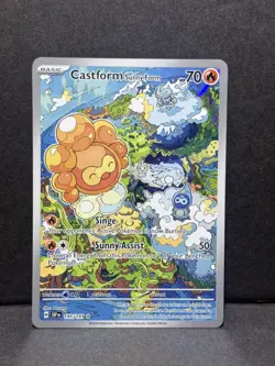 Pokemon TCG Castform Sunny Form 195/191 Illustration Rare Surging Sparks Holo - Image 1