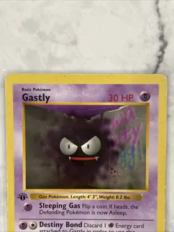 Gastly 050/102 Base Set (Shadowless) Regular Unlimited Pokemon LP - Image 3