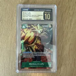 2025 ONE PIECE PRB02 ALTERNATE ART #005 MONKEY D. LUFFY cgc10 pristine - Image 1