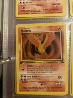 Pokemon TCG Moltres Fossil Card 27/62 1st Edition Rare - Image 1