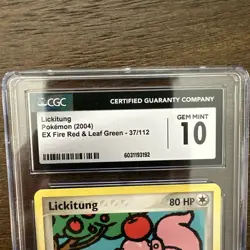 CGC 10 PRISTINE Lickitung 2004 EX Fire Red & Leaf Green 37/112 Pokemon Card - Image 2