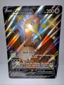 JUMBO Shiny Cramorant V Card SWSH086 Black Star Promo Pokemon PACK FRESH - Image 1