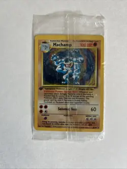 Machamp 8/102 -FACTORY SEALED HOLO RARE - Pokemon Base Set 1st Edition Card MINT - Image 1