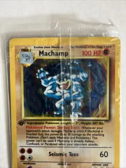 Machamp 8/102 -FACTORY SEALED HOLO RARE - Pokemon Base Set 1st Edition Card MINT - Image 3