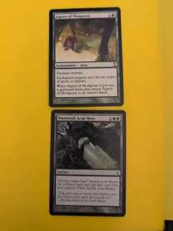 Mwonvuli Acid Moss & Aspect of mongoose. Time Spiral green MTG 2 Card. - Image 1