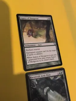 Mwonvuli Acid Moss & Aspect of mongoose. Time Spiral green MTG 2 Card. - Image 4