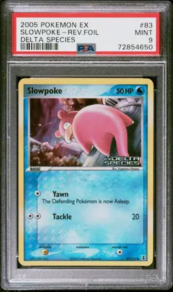 Pokemon Card Slowpoke 83/113 Reverse Holo Delta Species PSA 9 MINT - Image 1