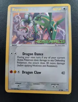 Pokemon Rayquaza,# 9/106 Stamped Reverse Holo, EX Emerald, RARE, NM, Gold Label - Image 1