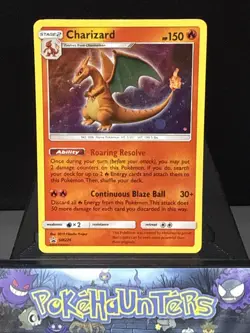 Pokemon Card Charizard SM226 Black Star Promo Holo Rare SWIRL Played - Image 1