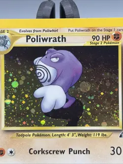 2001 POKEMON TCG NEO DISCOVERY 9/75 POLIWRATH UNLIMITED HOLO RARE NEAR MINT - Image 2
