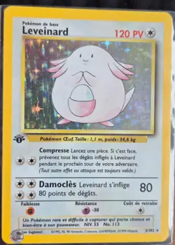 Carte Pokemon Leveinard Holo 3/102 Set de Base Edition 1 Wizards Francaise - Image 1
