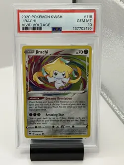 2020 Pokemon Jirachi Amazing Rare SWSH Vivid Voltage 119/185 PSA 10 GEM MINT - Image 1