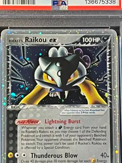 PSA NM-MT 8 -Rocket's Raikou Ex 108/107 Secret Rare Holo-Pokemon 2005 Ex Deoxys - Image 2