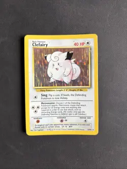 Pokemon TCG Clefairy 5/102 Base Set Unlimited Holo Holo Rare WOTC 1999 Vintage - Image 1
