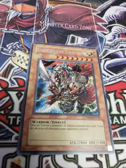 Yugioh Gilford The Lightning LP DR04-EN242 Secret Rare Unlimited - Foil Bleed - Image 2