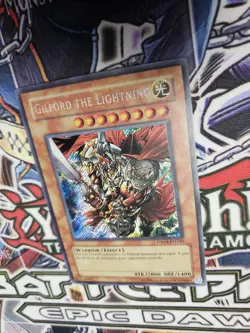 Yugioh Gilford The Lightning LP DR04-EN242 Secret Rare Unlimited - Foil Bleed - Image 4